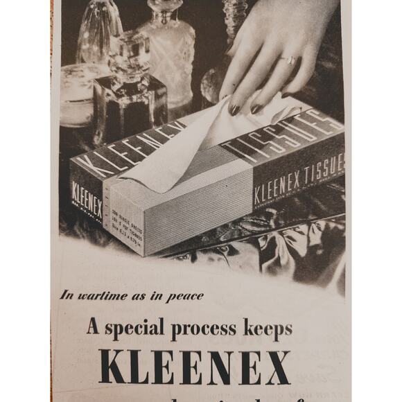1944 Kleenex Woman‎ with tissue to face - Your nose Knows - Vtg Print Ad - Picture 4 of 6